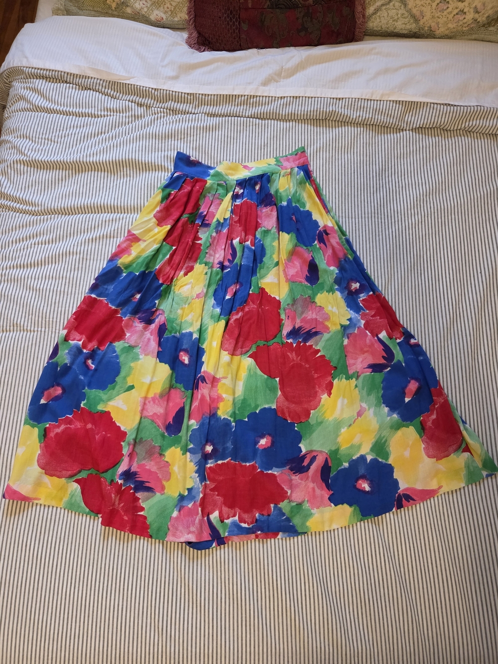 Floral Multi-Color A-Line Pleated Skirt